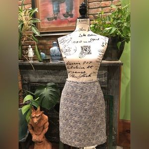 CALVIN KLIEN Blue/White/Black Pencil Skirt